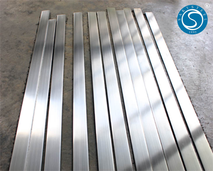 Cold Drawn Hairline Finish Brushed Stainless Steel Flat Bar Saky