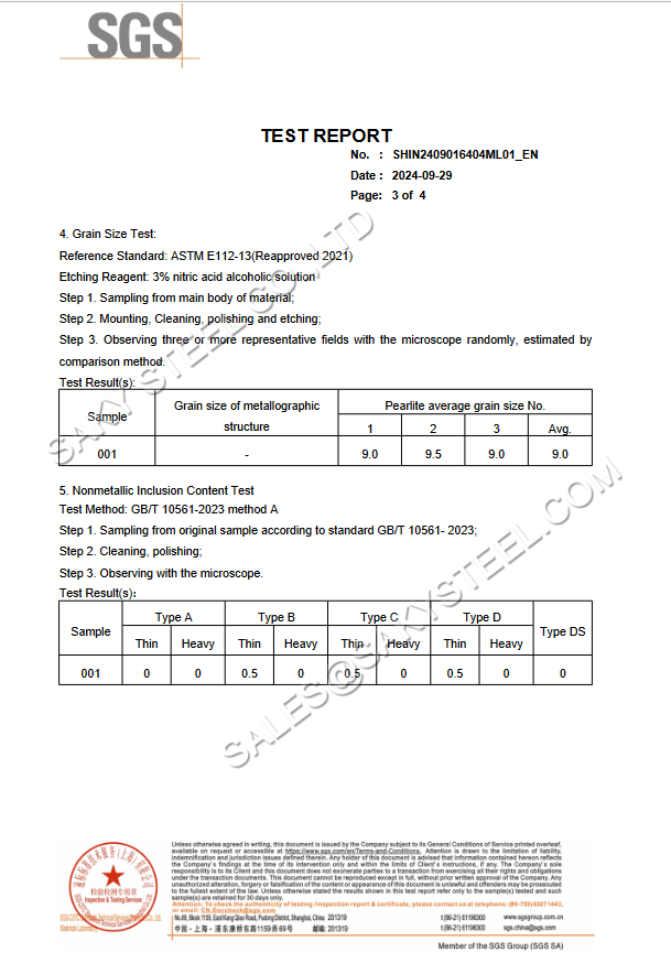 4130 pipe Certificate